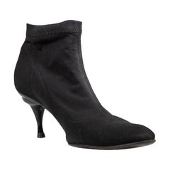 Salvatore Ferragamo Black Sock Heeled Boots Size US 10