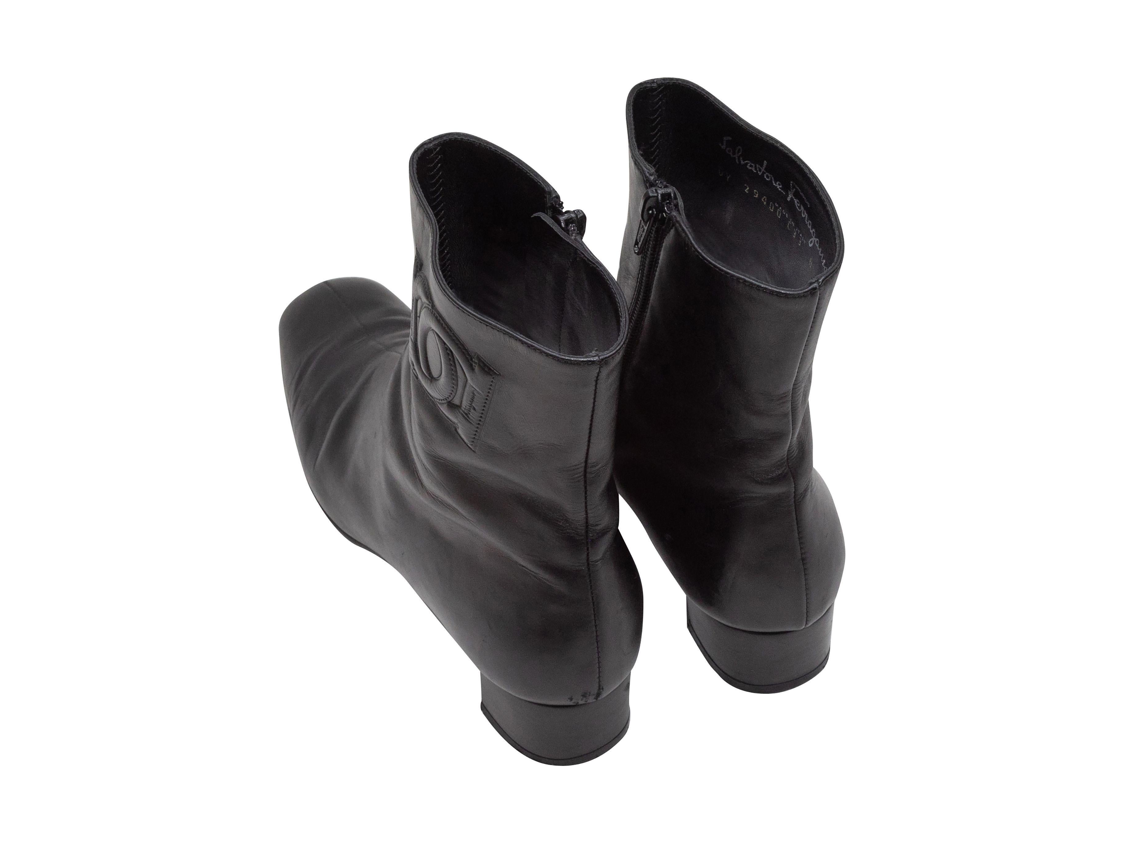 Salvatore Ferragamo  Schwarze schwarze Stiefeletten mit quadratischer Spitze Herren