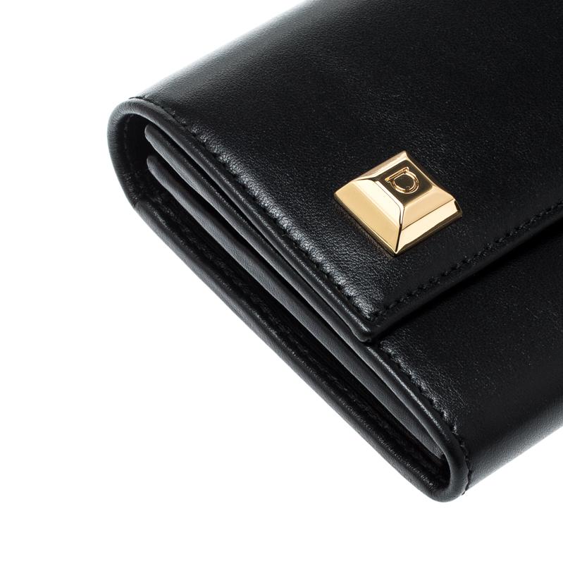 Salvatore Ferragamo Black Studded Leather Continental Wallet 6