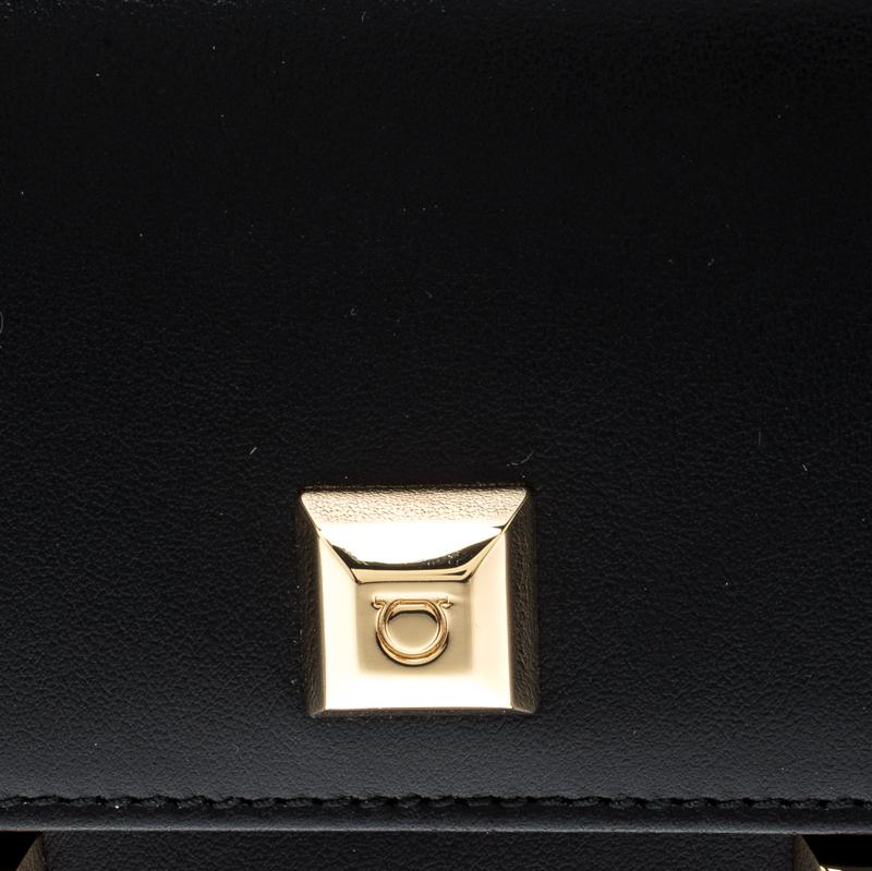 Salvatore Ferragamo Black Studded Leather Continental Wallet 7