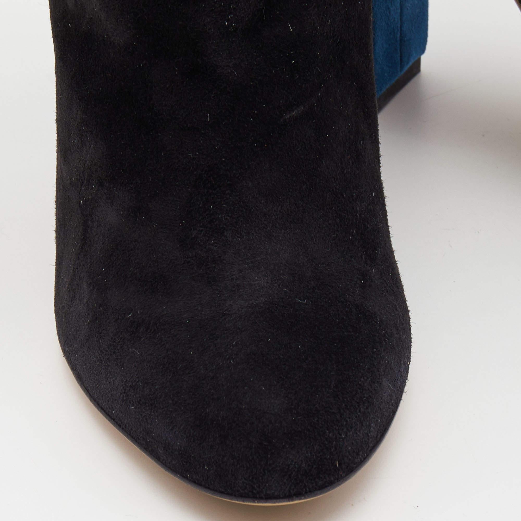 Salvatore Ferragamo Black Suede and Fur Loris Ankle Boots Size 40 3