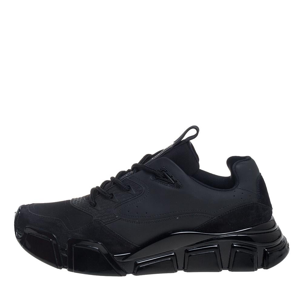 De los hombres Salvatore Ferragamo Zapatillas bajas Booster 4 de ante y piel negras talla 44