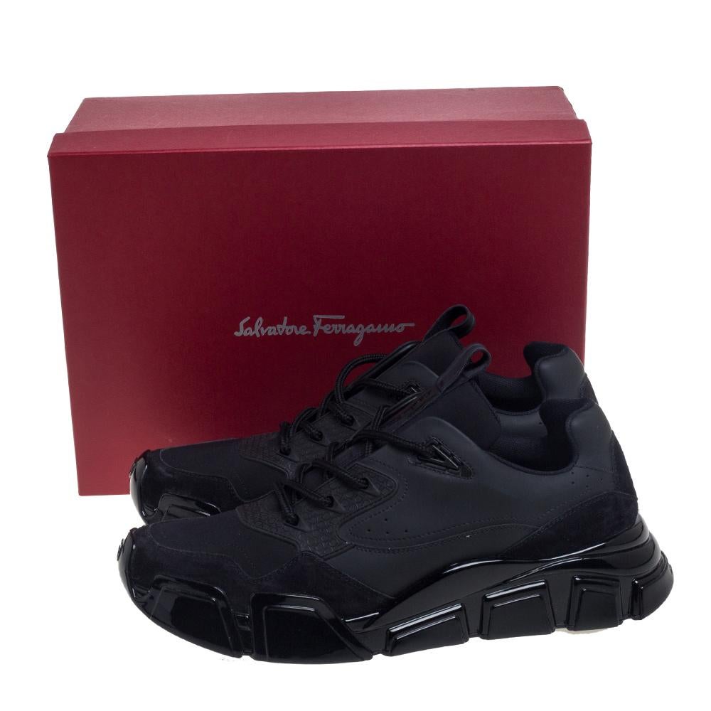 Salvatore Ferragamo Zapatillas bajas Booster 4 de ante y piel negras talla 44 4
