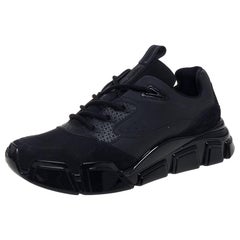 Salvatore Ferragamo - Scarpe da ginnastica basse Booster 4 in pelle e camoscio nero Taglia 44