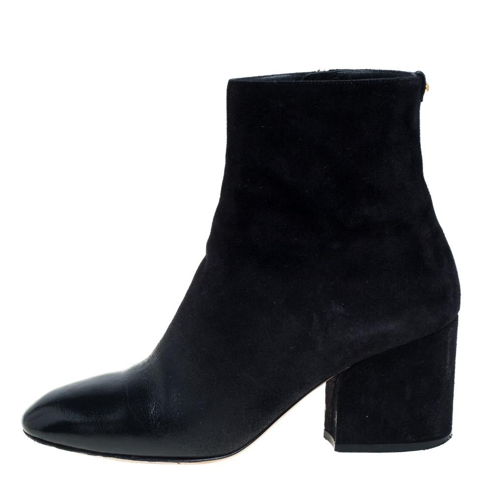 Salvatore Ferragamo Black Suede And Leather Pisa Boots Size 39.5 2