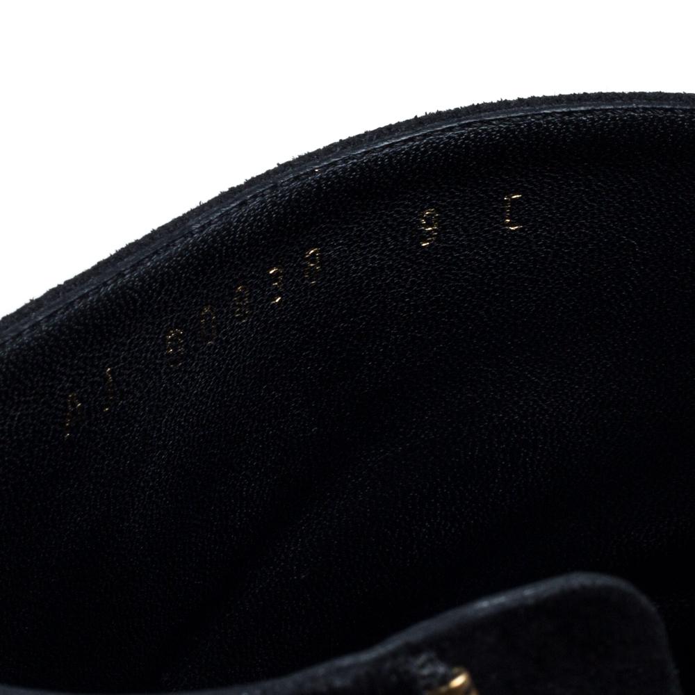 Salvatore Ferragamo Black Suede And Leather Pisa Boots Size 39.5 3