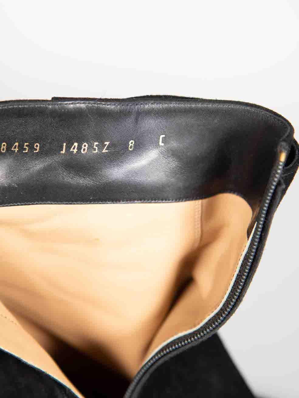 Salvatore Ferragamo Black Suede Buckle Ankle Boots Size US 8 4