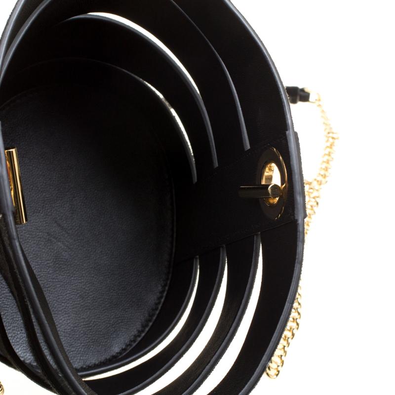 Salvatore Ferragamo Black Suede Cocktail Bucket Bag 2