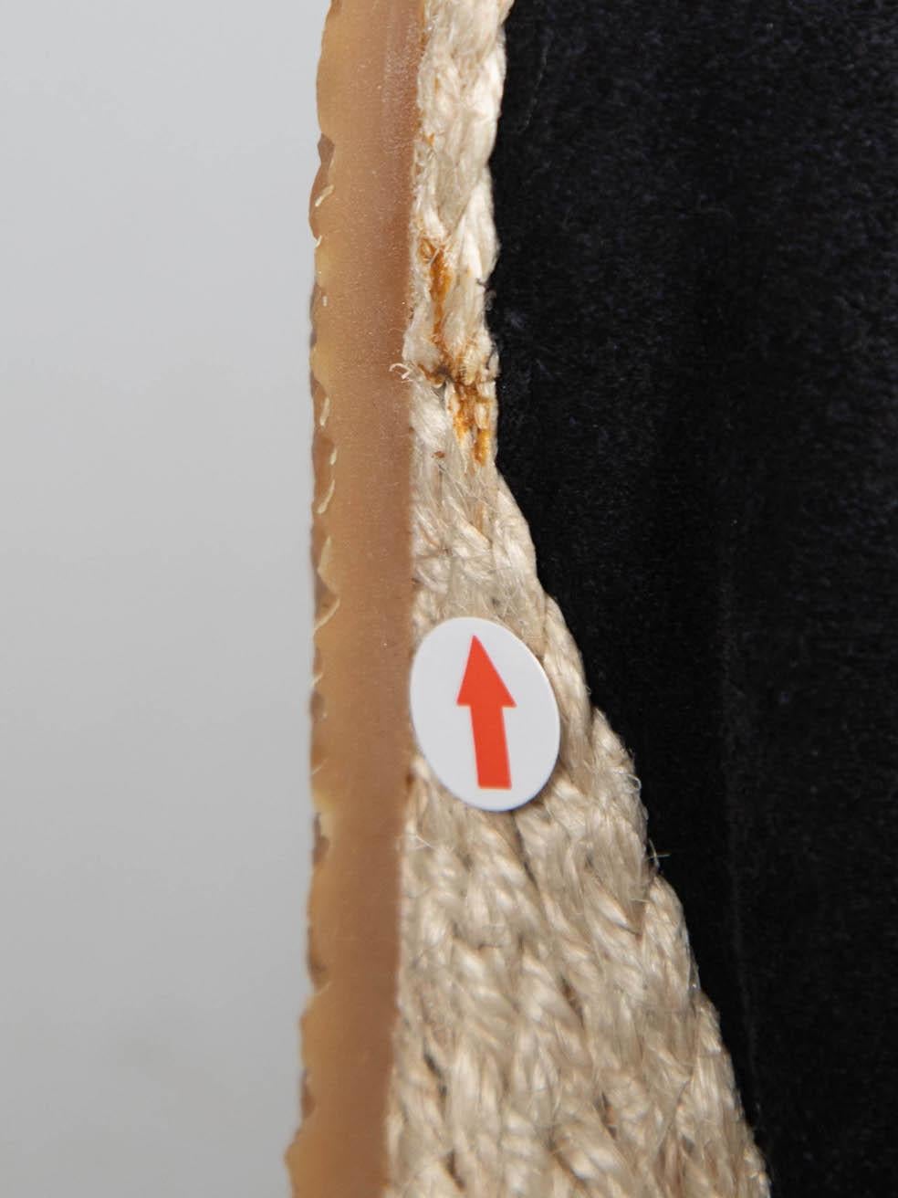 Salvatore Ferragamo Espadrilles compensées en daim noir Taille IT 40.5 Pour femmes en vente