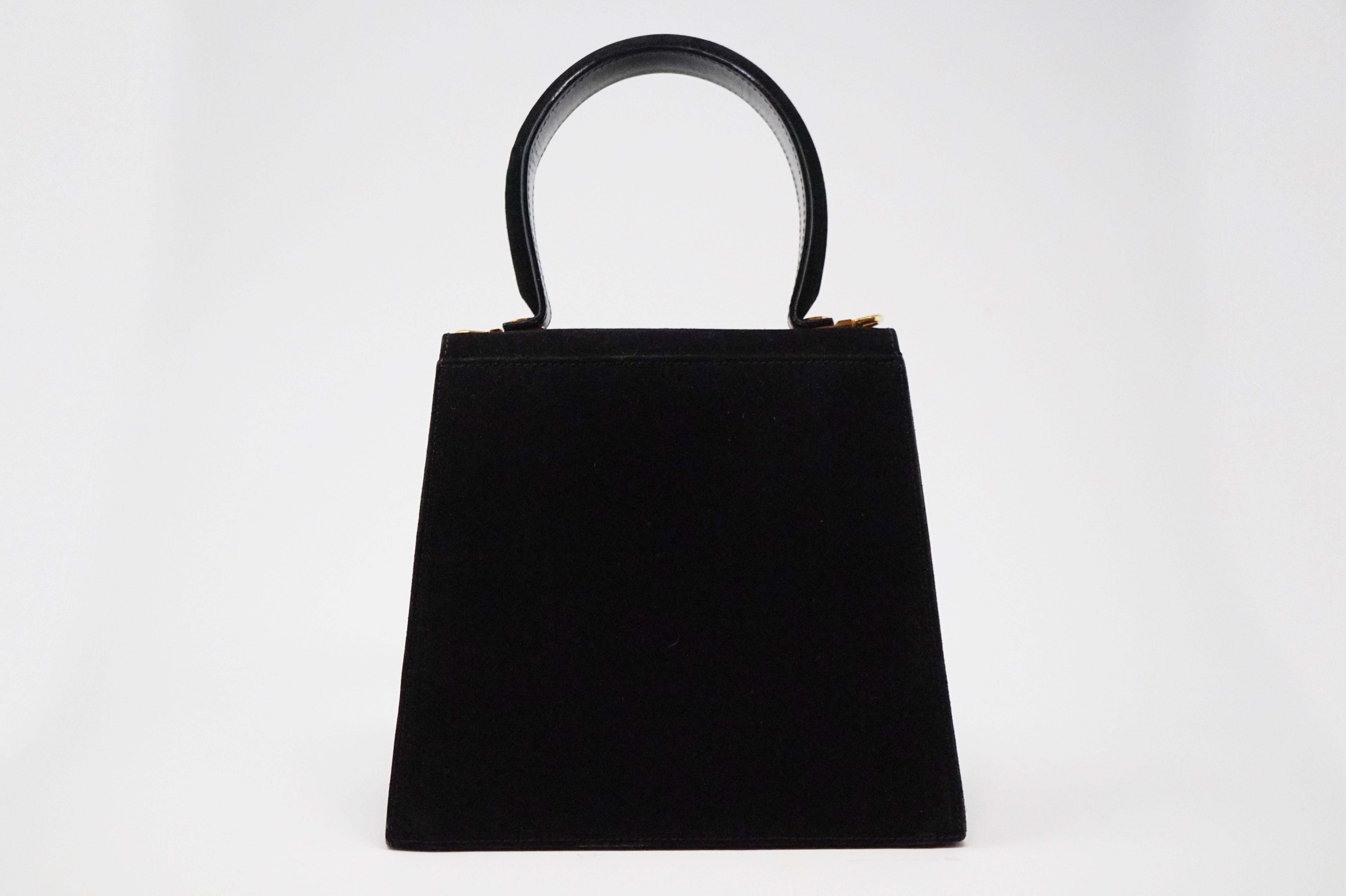 black suede handbag