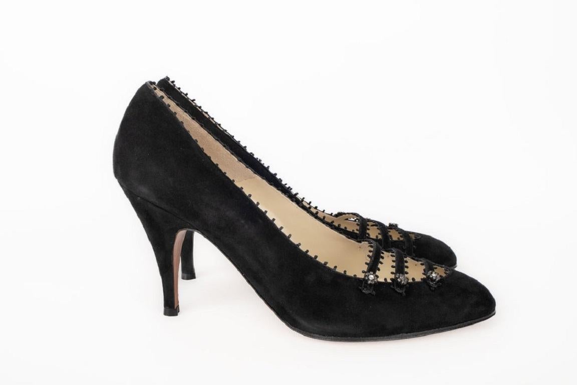 Women's Salvatore Ferragamo Black Suede Stilettoes