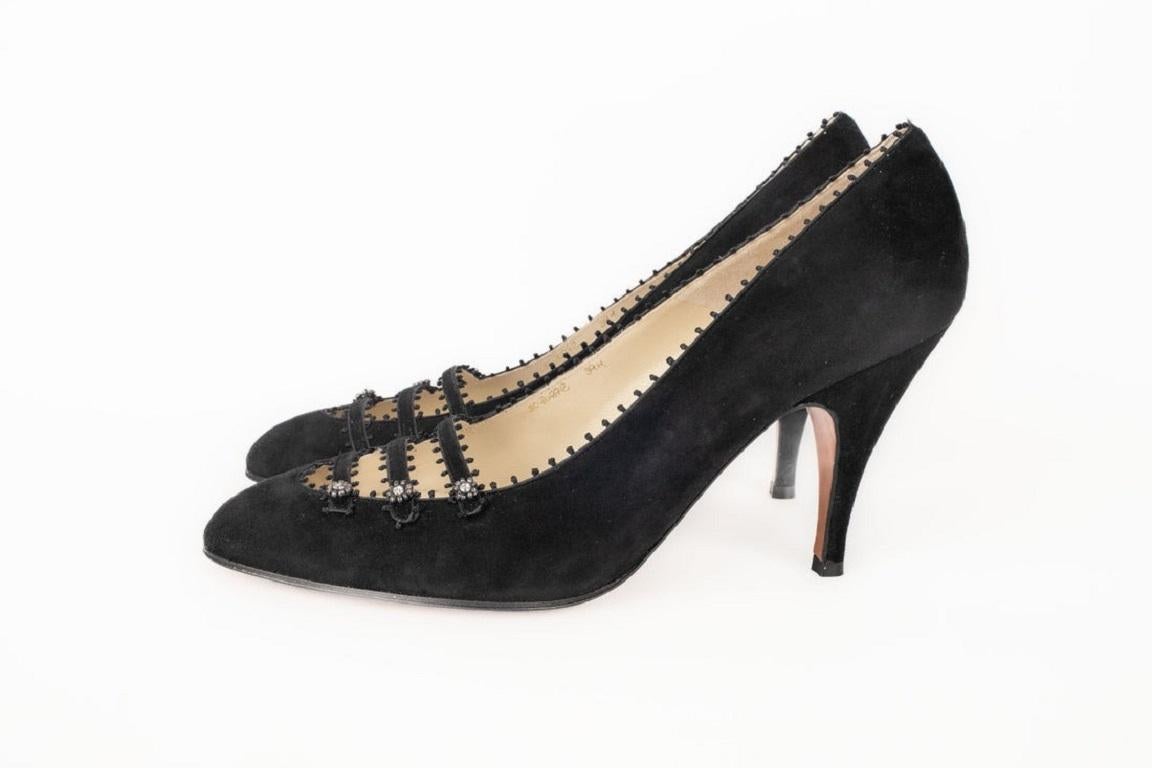 Salvatore Ferragamo Black Suede Stilettoes 1