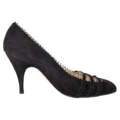 Salvatore Ferragamo Black Suede Stilettoes