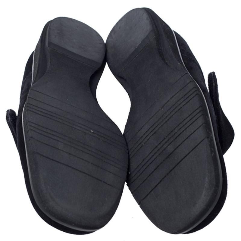 Salvatore Ferragamo Black Suede Velcro Strap Flats Size 37.5 2