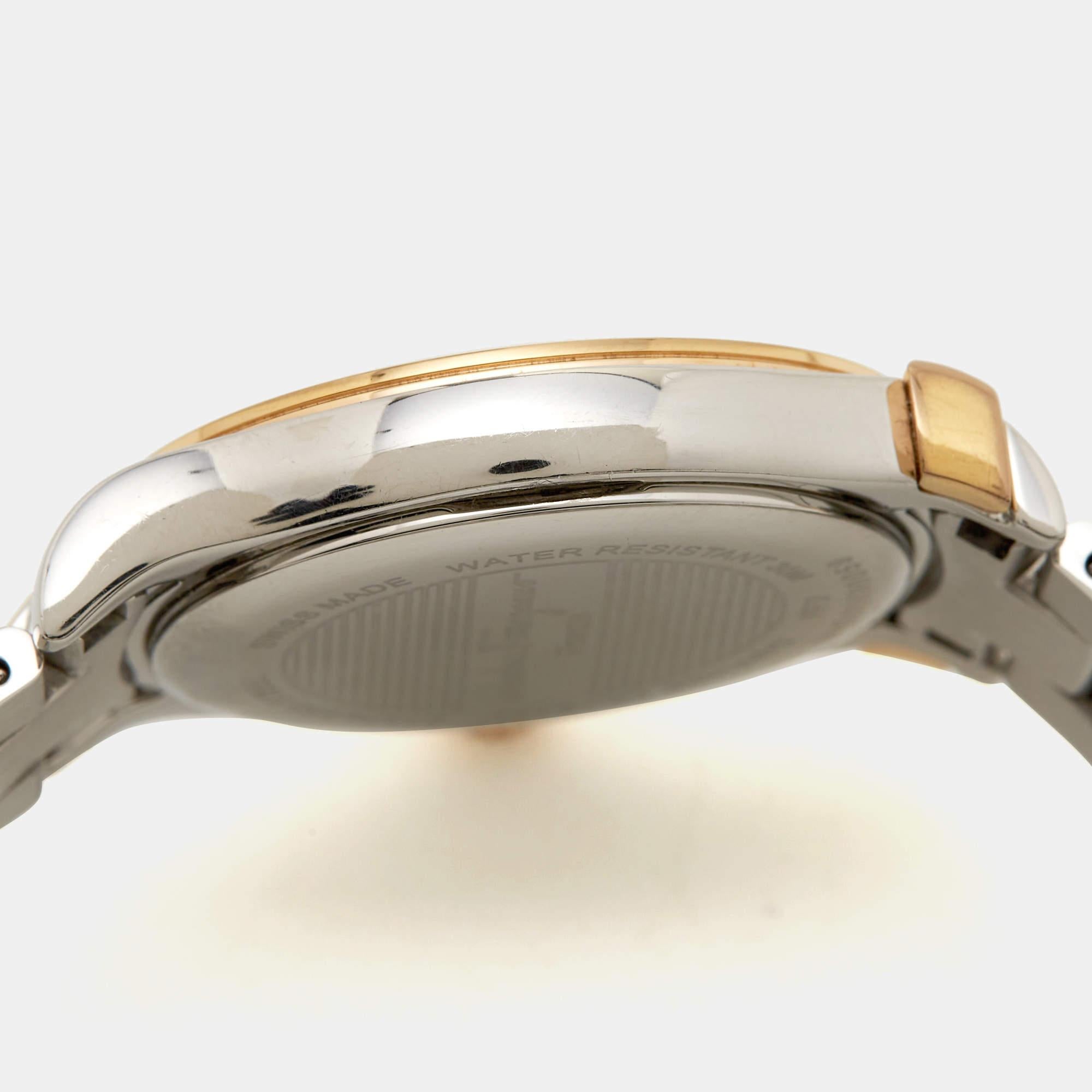 Salvatore Ferragamo Black Two Tone Stainless Steel FF3 Women's Wristwatch 33 mm In Good Condition In Dubai, Al Qouz 2