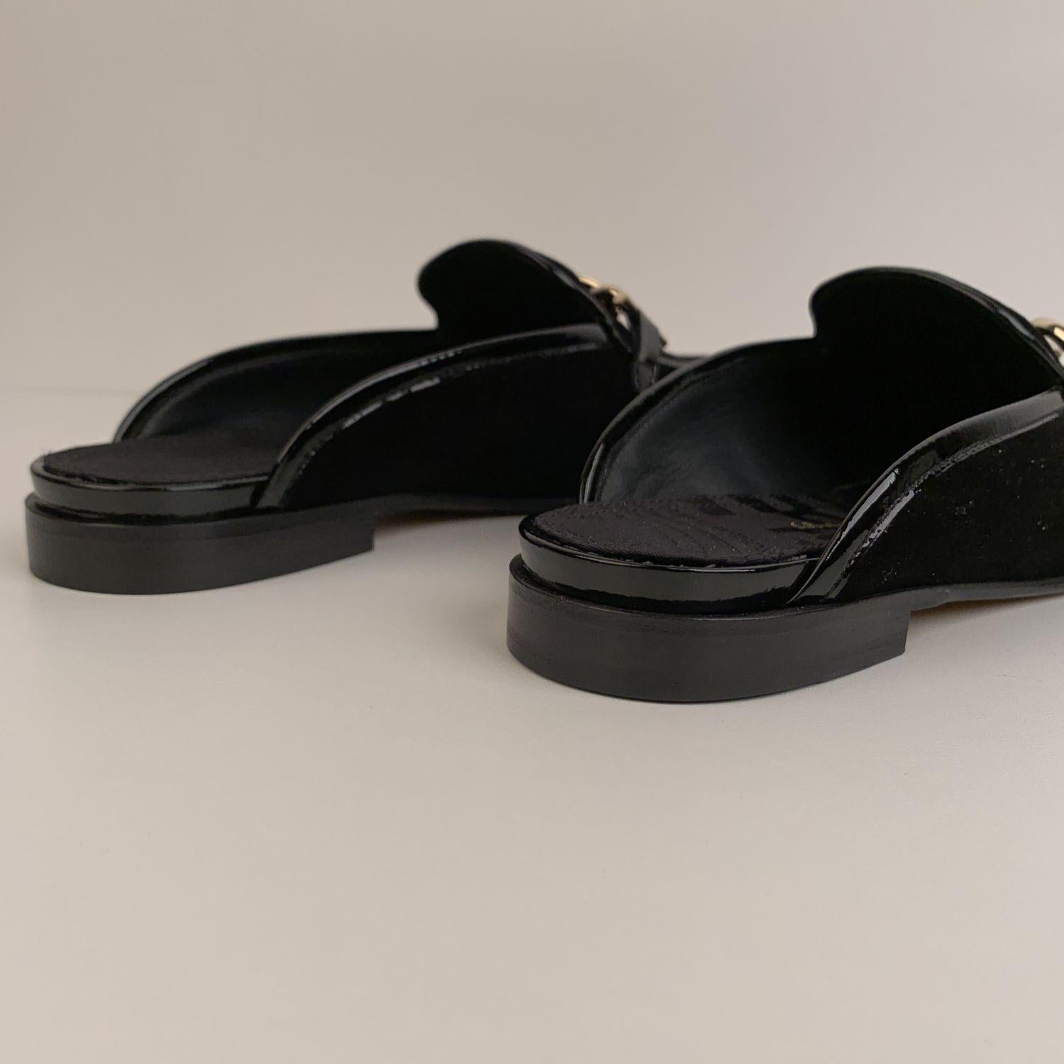 Salvatore Ferragamo Black Velvet Girl Mules Shoes Size 7C 37.5C 1