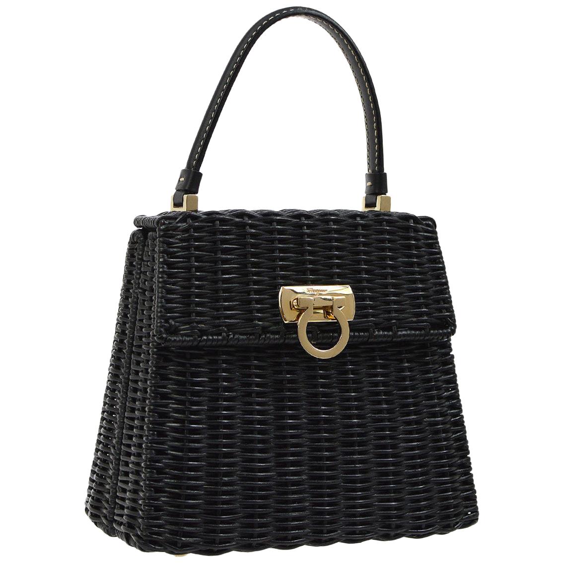 ferragamo wicker handbag