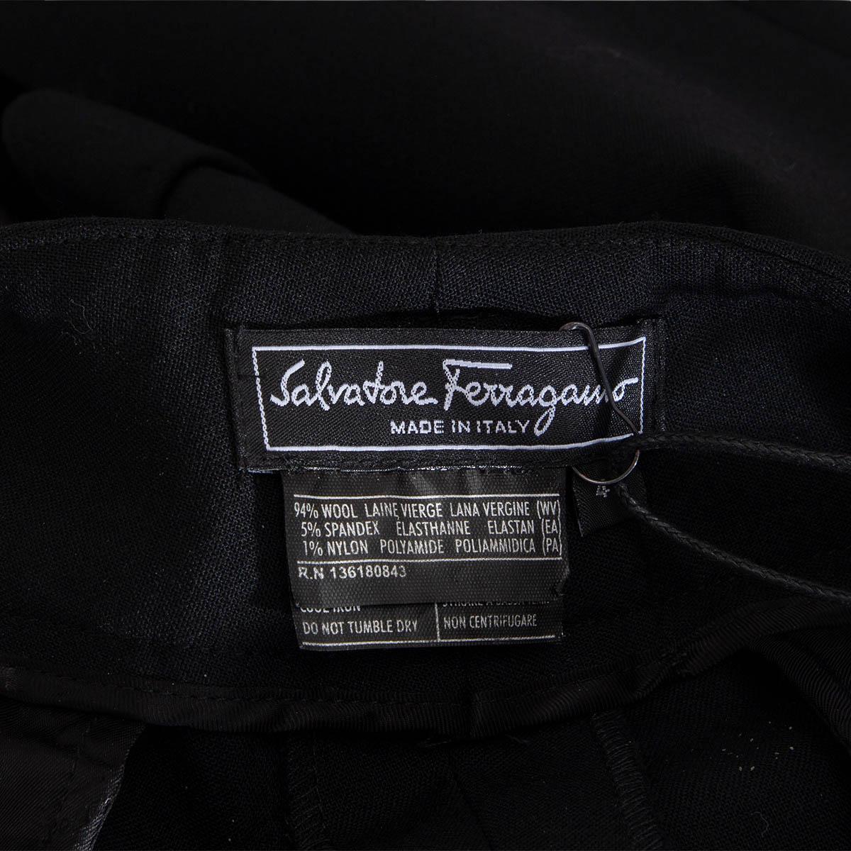 Black SALVATORE FERRAGAMO black wool Dress Suit Pants 44 L