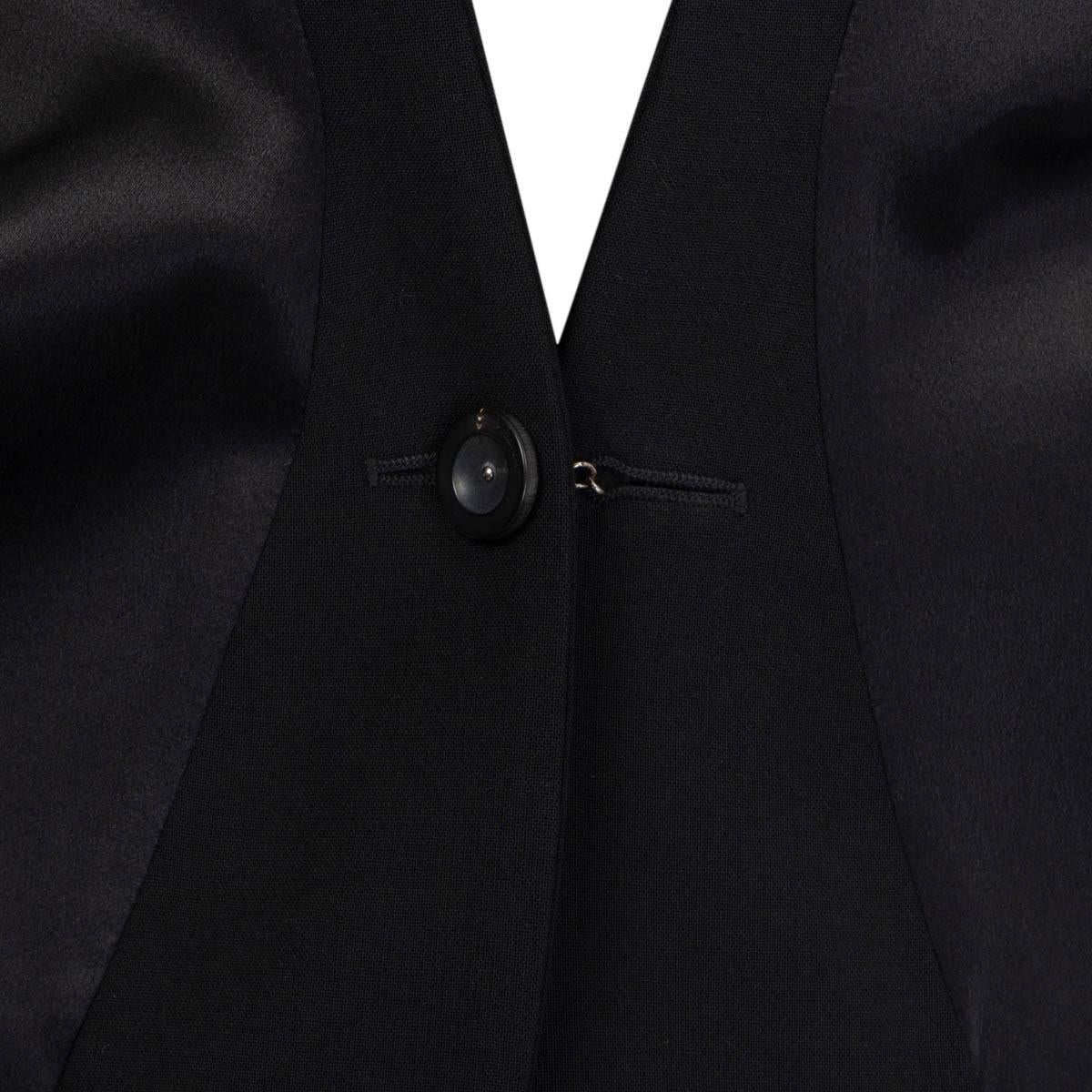SALVATORE FERRAGAMO black wool SATIN COLLAR Blazer Jacket 42 M 1