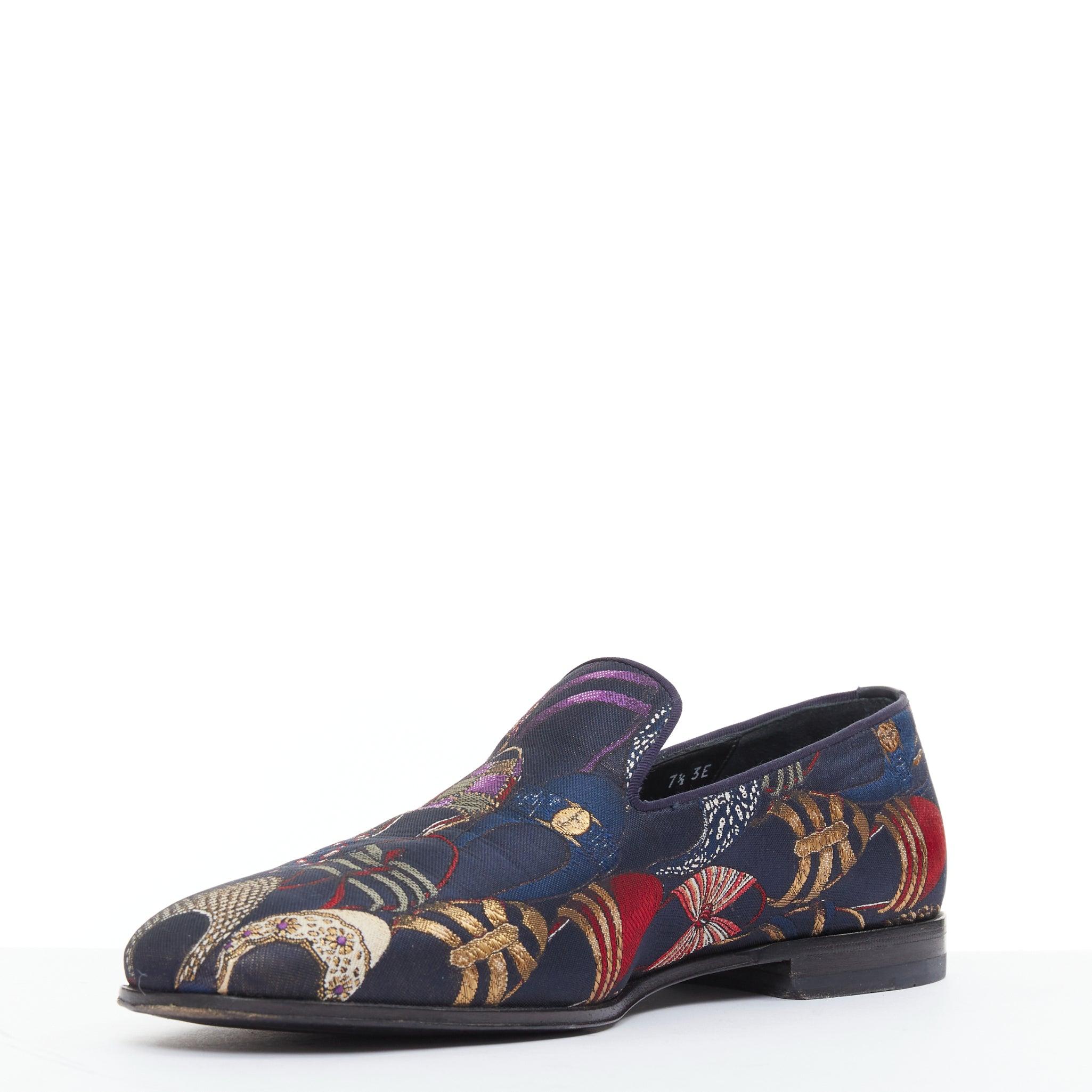 SALVATORE FERRAGAMO Mocasines planos jacquard con estampado de zapatos Blondie UK7.5 EU41.5 en Excelente estado para la venta en Hong Kong, NT