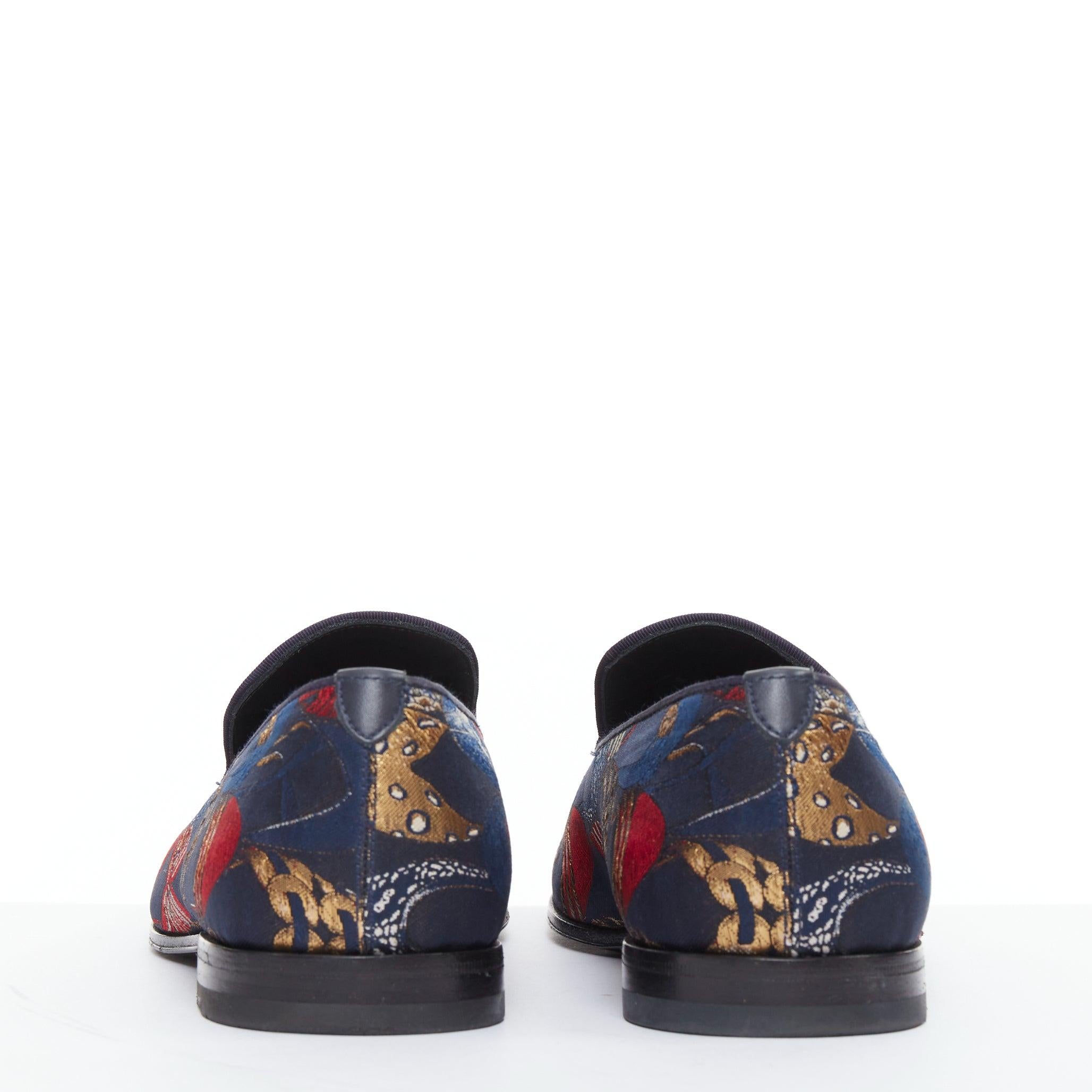 De los hombres SALVATORE FERRAGAMO Mocasines planos jacquard con estampado de zapatos Blondie UK7.5 EU41.5 en venta