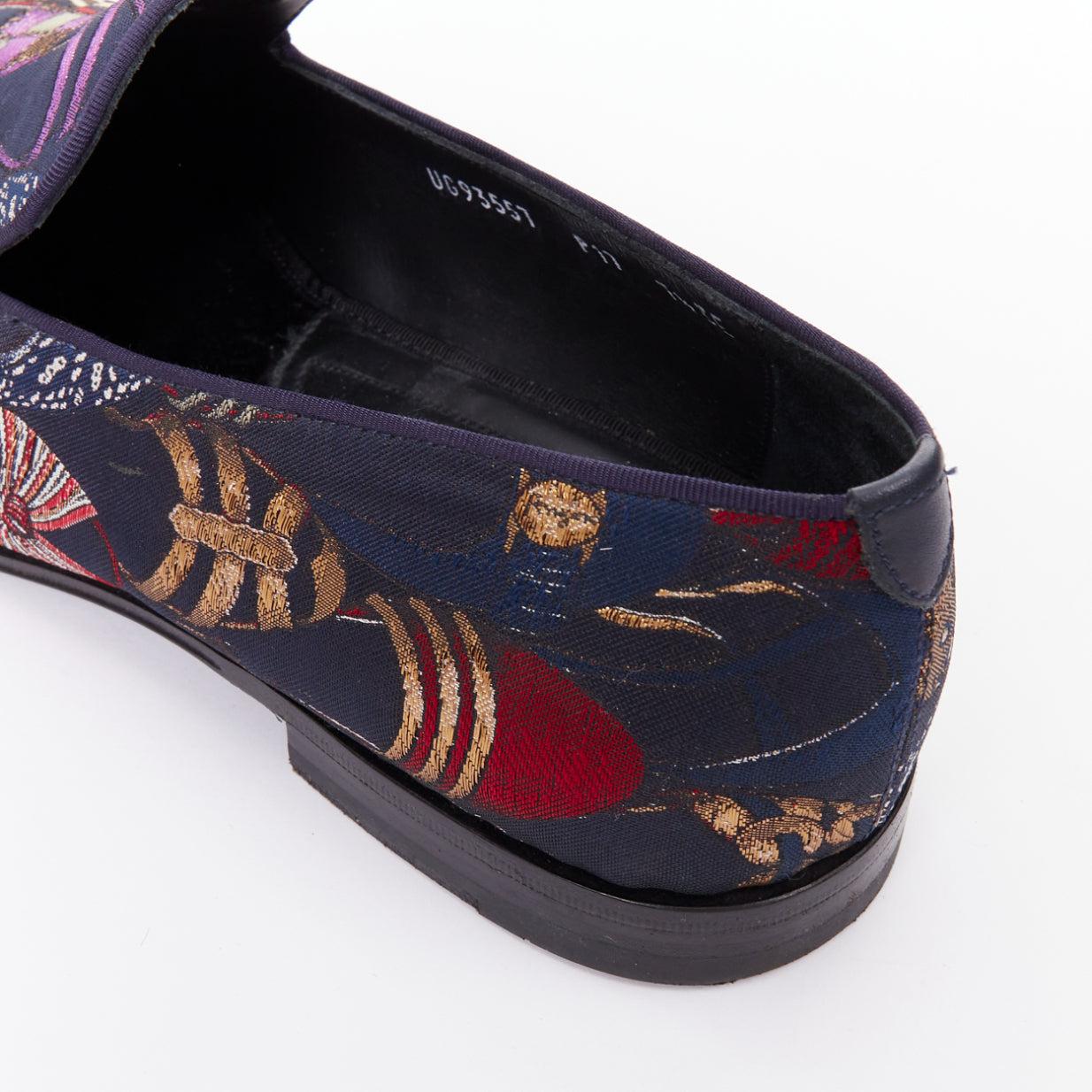 SALVATORE FERRAGAMO Mocassins plats en jacquard à motif de chaussure Blondie UK7.5 EU41.5 en vente 3