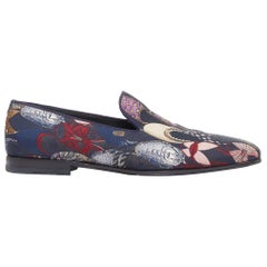 SALVATORE FERRAGAMO Mocassins plats en jacquard à motif de chaussure Blondie UK7.5 EU41.5