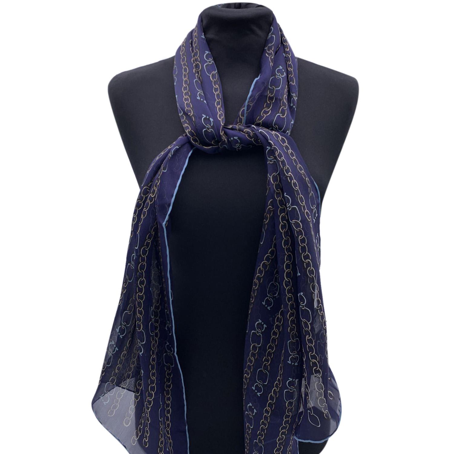chain print silk scarf