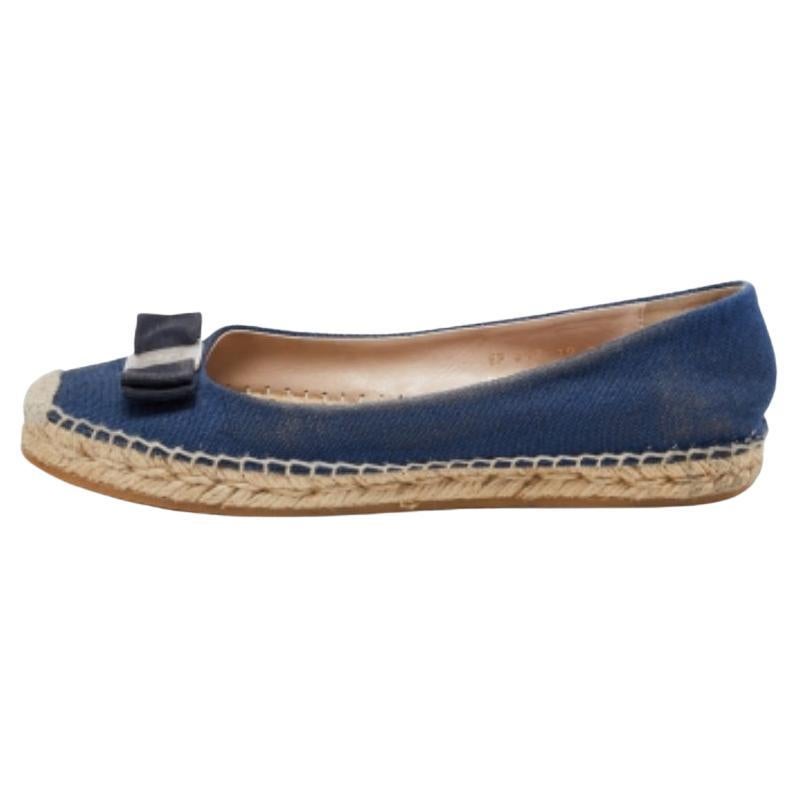 Salvatore Ferragamo - Espadrilles mandy en denim bleu, taille 40,5
