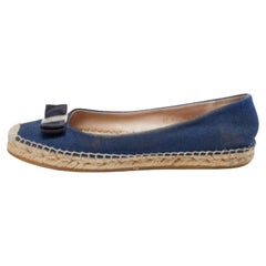 Salvatore Ferragamo - Espadrilles mandy en denim bleu, taille 40,5