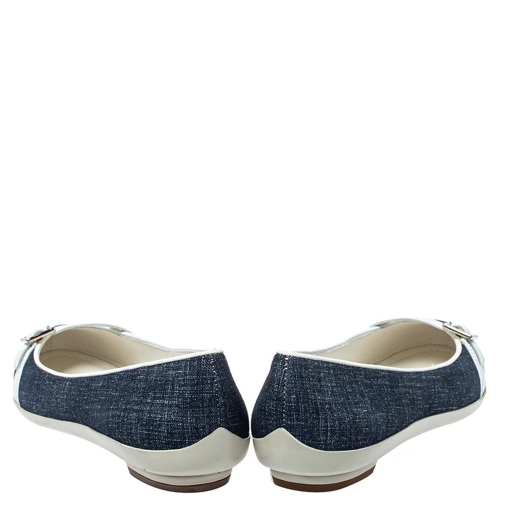 ferragamo denim flats