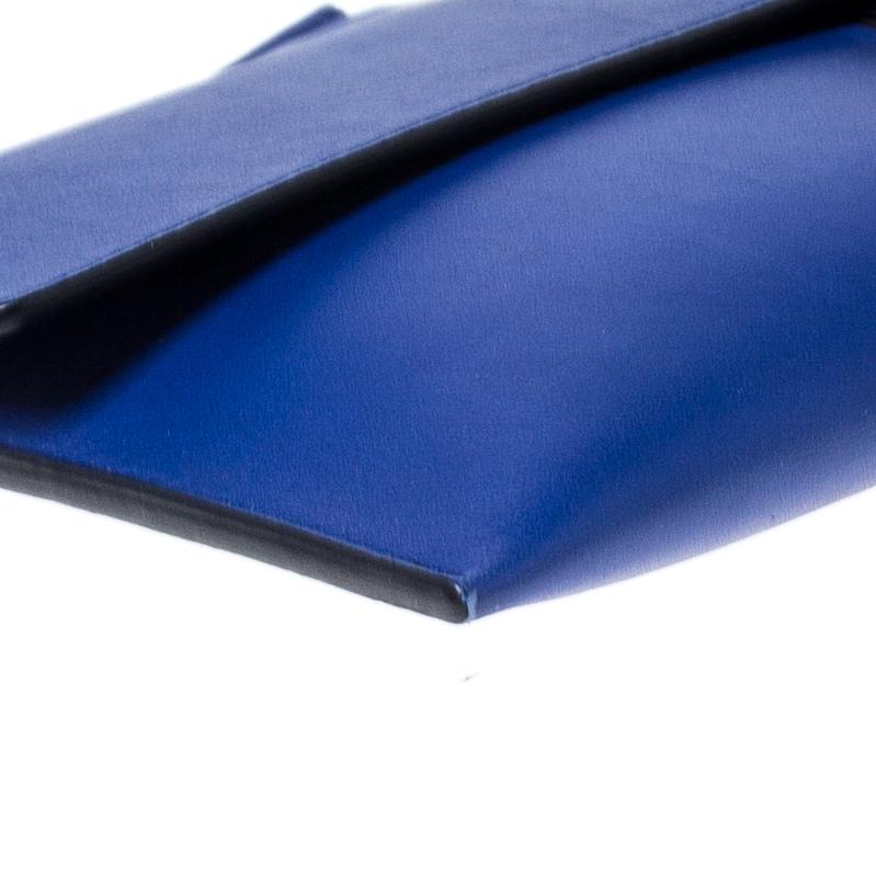 Salvatore Ferragamo Blue Leather Afef Gancio Clutch 6