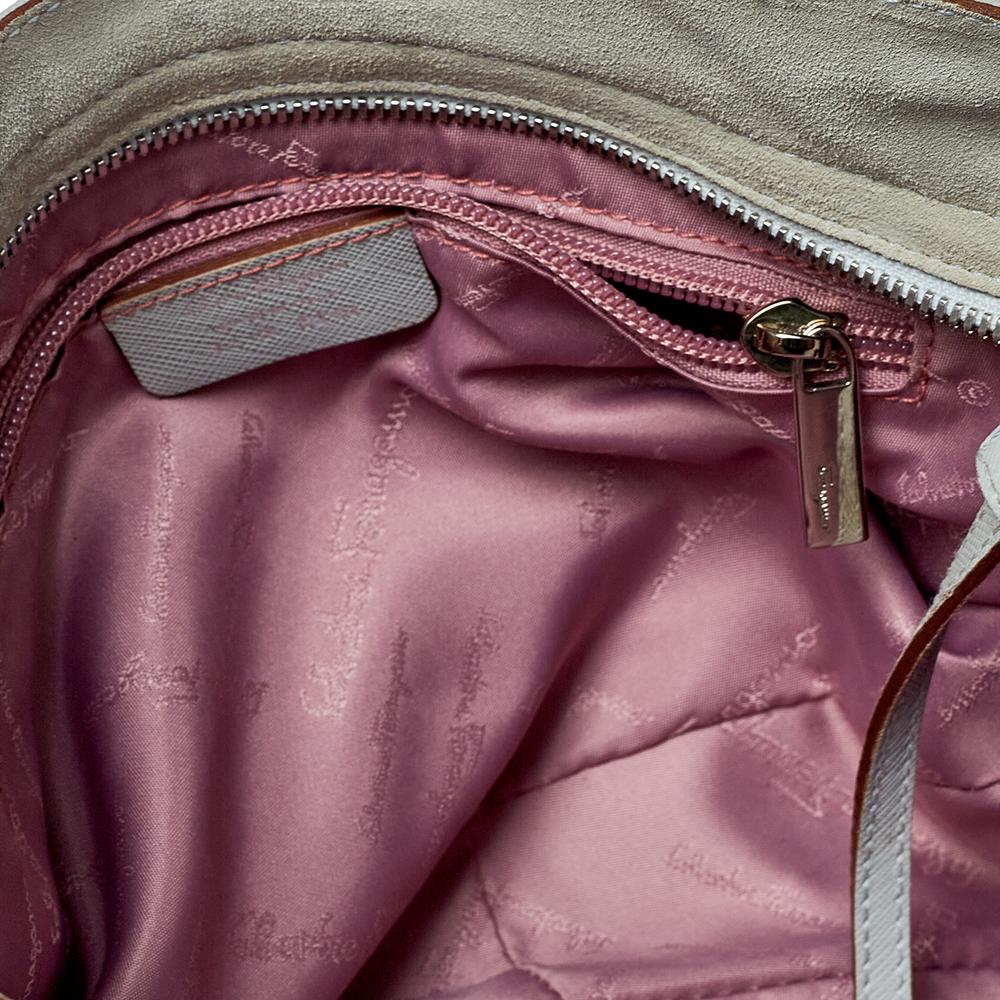 Salvatore Ferragamo Borsa a tracolla in pelle e camoscio blu 2