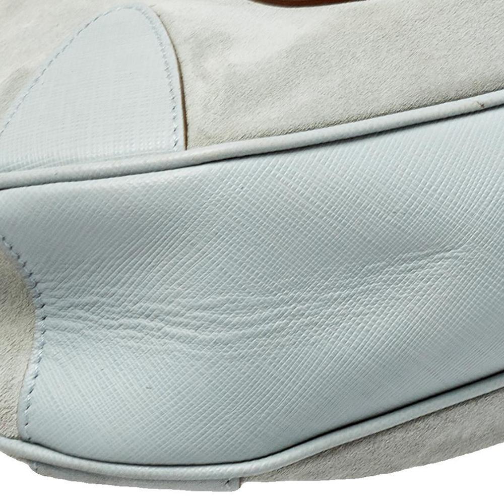 Salvatore Ferragamo Borsa a tracolla in pelle e camoscio blu 4