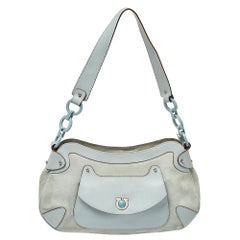 Salvatore Ferragamo Textured Leather Shoulder Bag - Blue Shoulder Bags,  Handbags - SAL285203