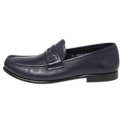 Salvatore Ferragamo Blue Leather Connor Penny Loafers Size 45