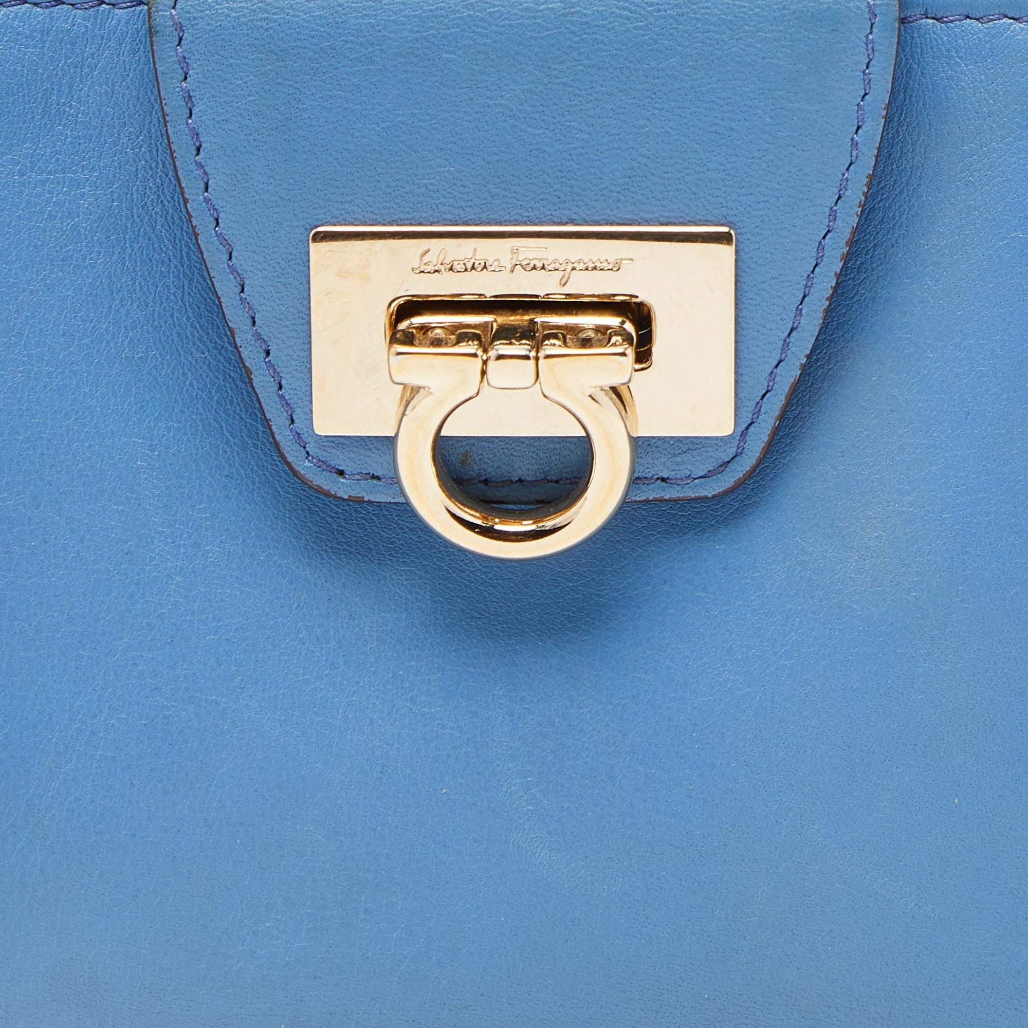 Salvatore Ferragamo Blue Leather Gancini Wallet 1