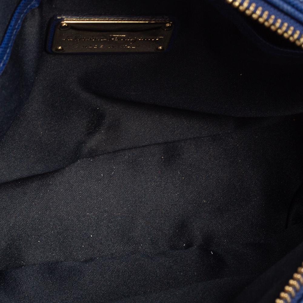 Women's Salvatore Ferragamo Blue Leather Lydia Camera Bag