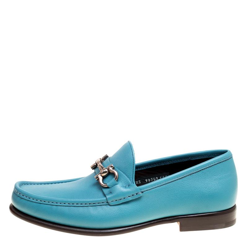 These loafers from Salvatore Ferragamo are not only high on appeal but also very skilfully made. They have been crafted from blue leather in Italy and designed with beauty using neat stitching and the Gancio Bit detailing on the uppers. The loafers