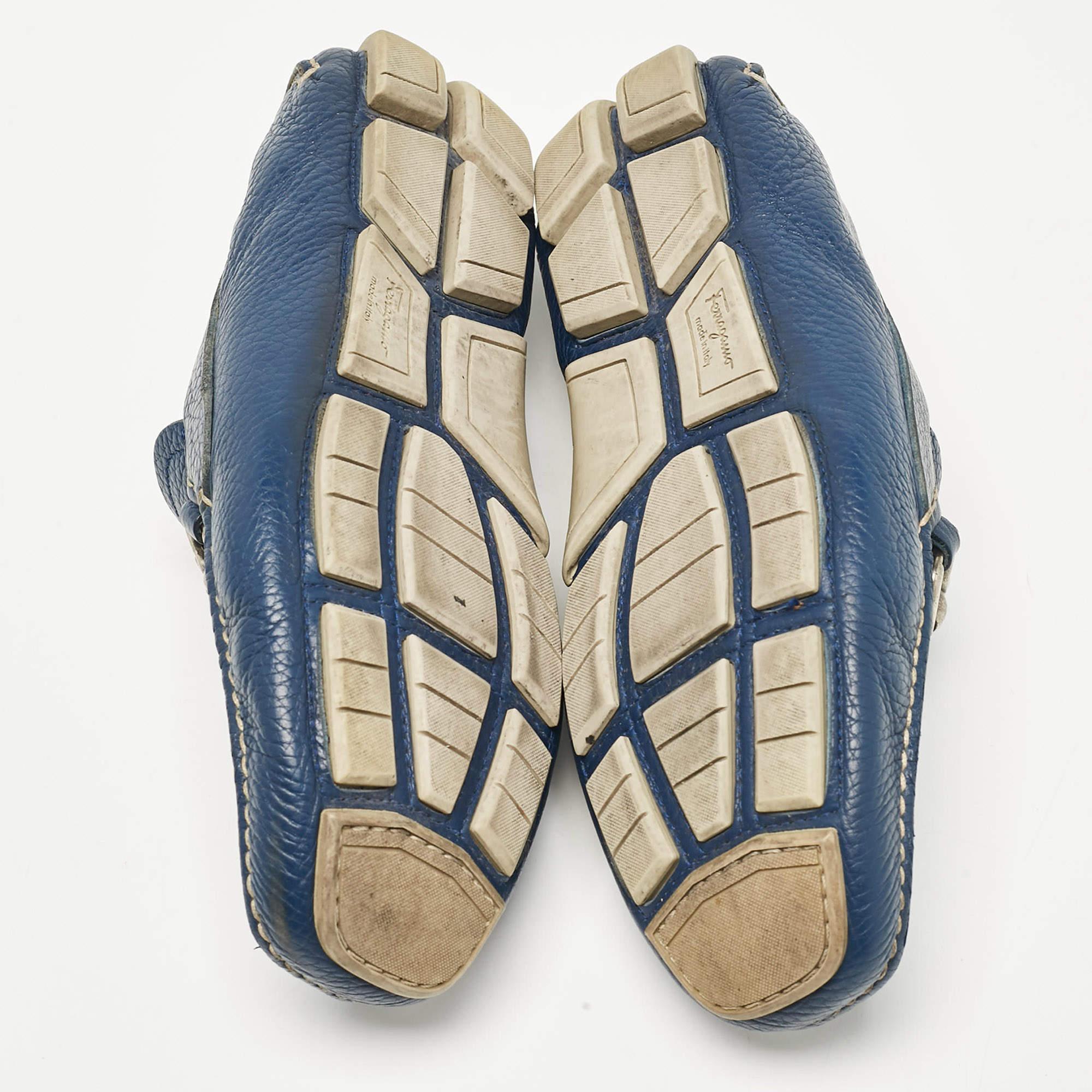 Salvatore Ferragamo - Mocassins Paris en cuir bleu, taille 39,5 1