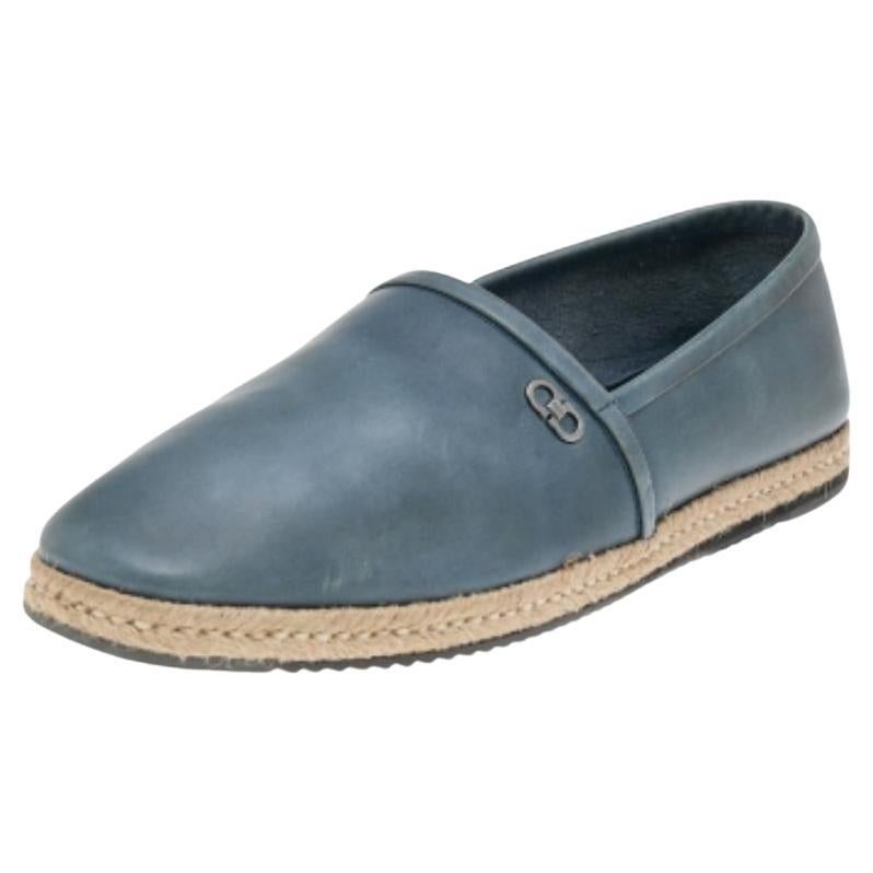 Salvatore Ferragamo - Espadrilles en cuir bleues, taille 43
