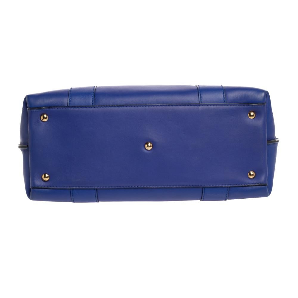 Women's Salvatore Ferragamo Blue Leather Sookie Top Handle Bag