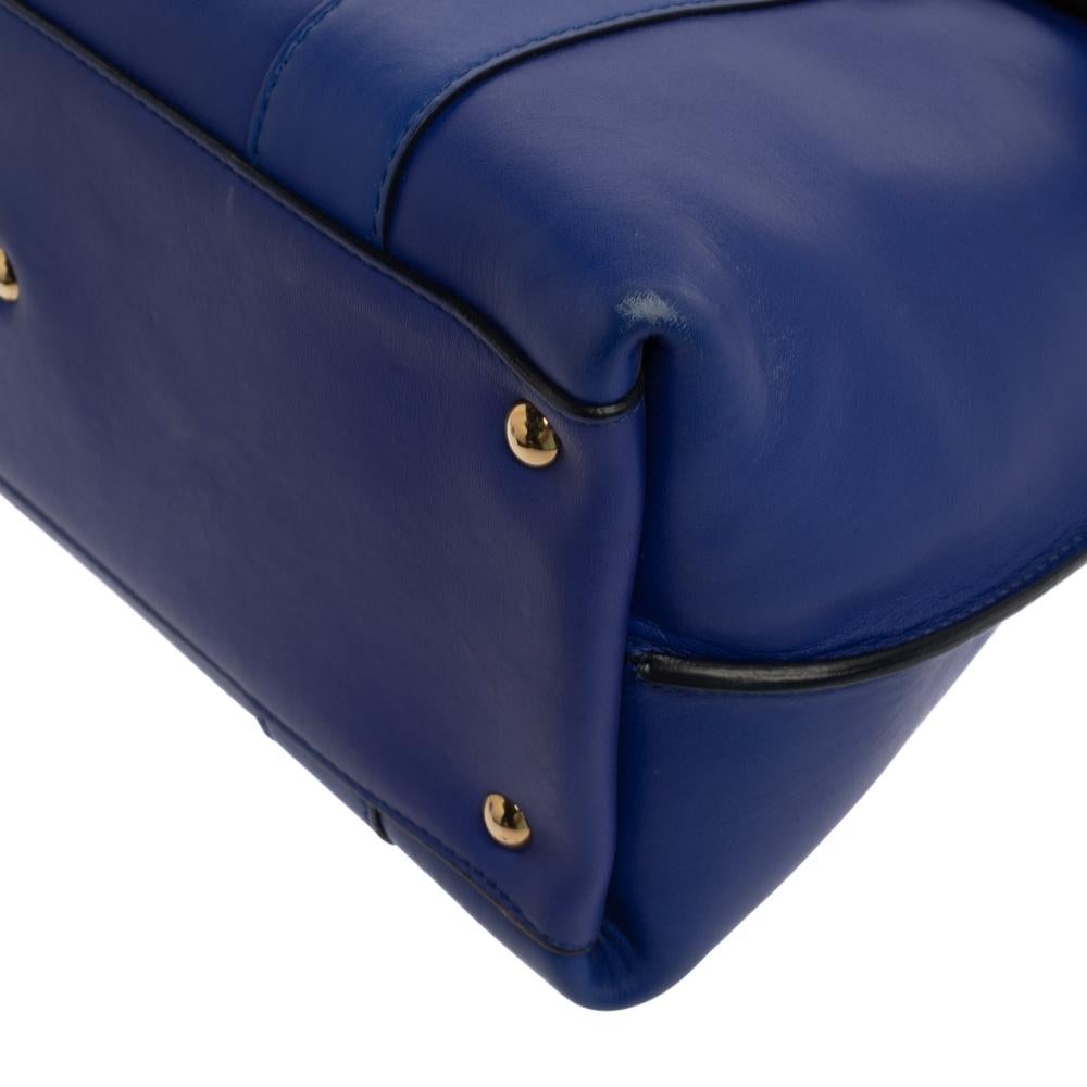 Salvatore Ferragamo Blue Leather Sookie Top Handle Bag 1