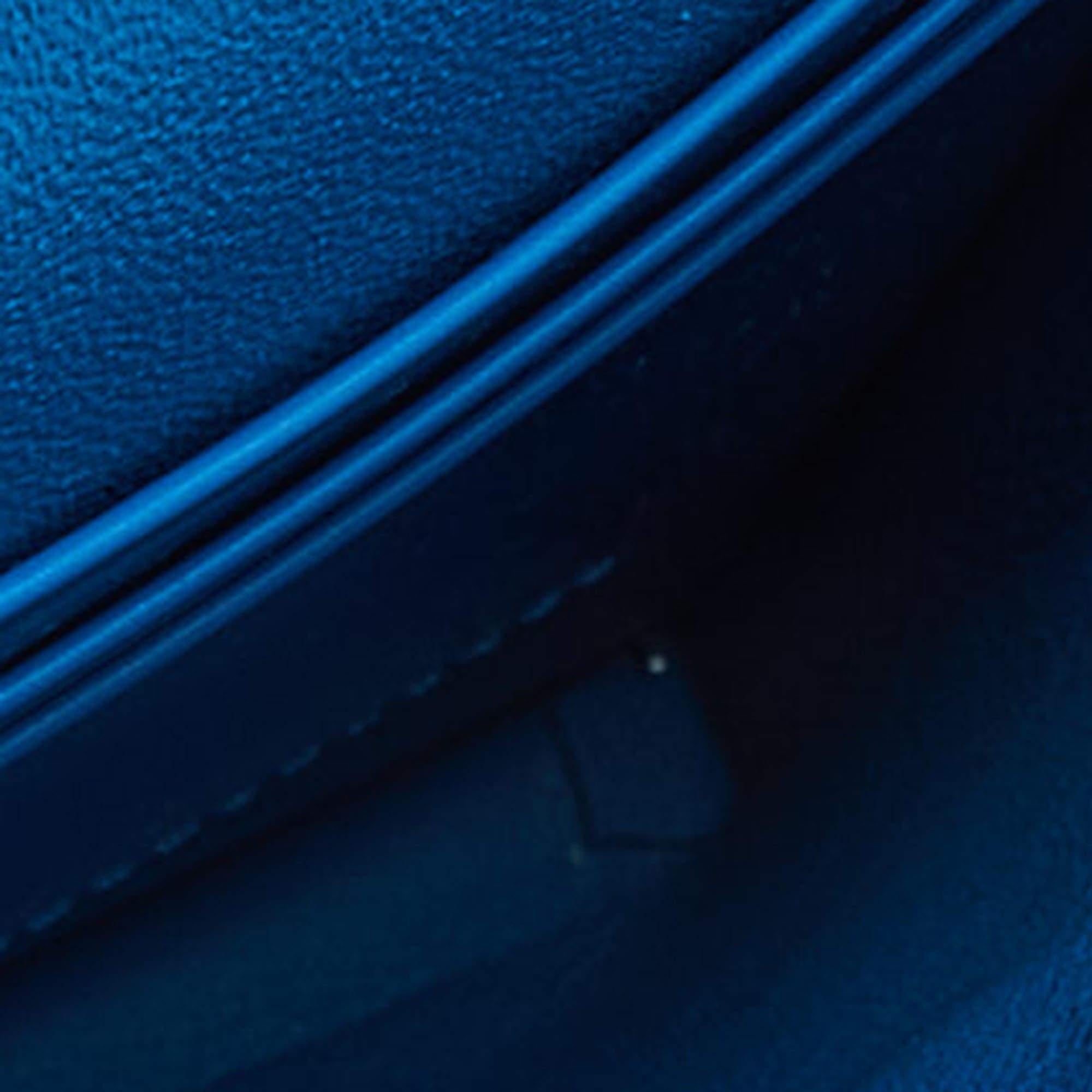 Salvatore Ferragamo Blue Leather Trifolio Phone Holder Crossbody Bag 3