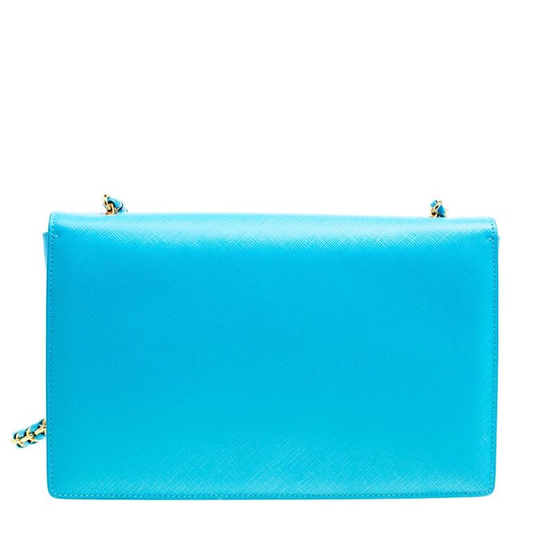 Salvatore Ferragamo Blue Leather Vara Shoulder Bag For Sale at 1stDibs