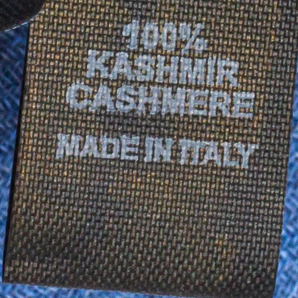 Salvatore Ferragamo Blue Logo Embroidered Cashmere Scarf 2