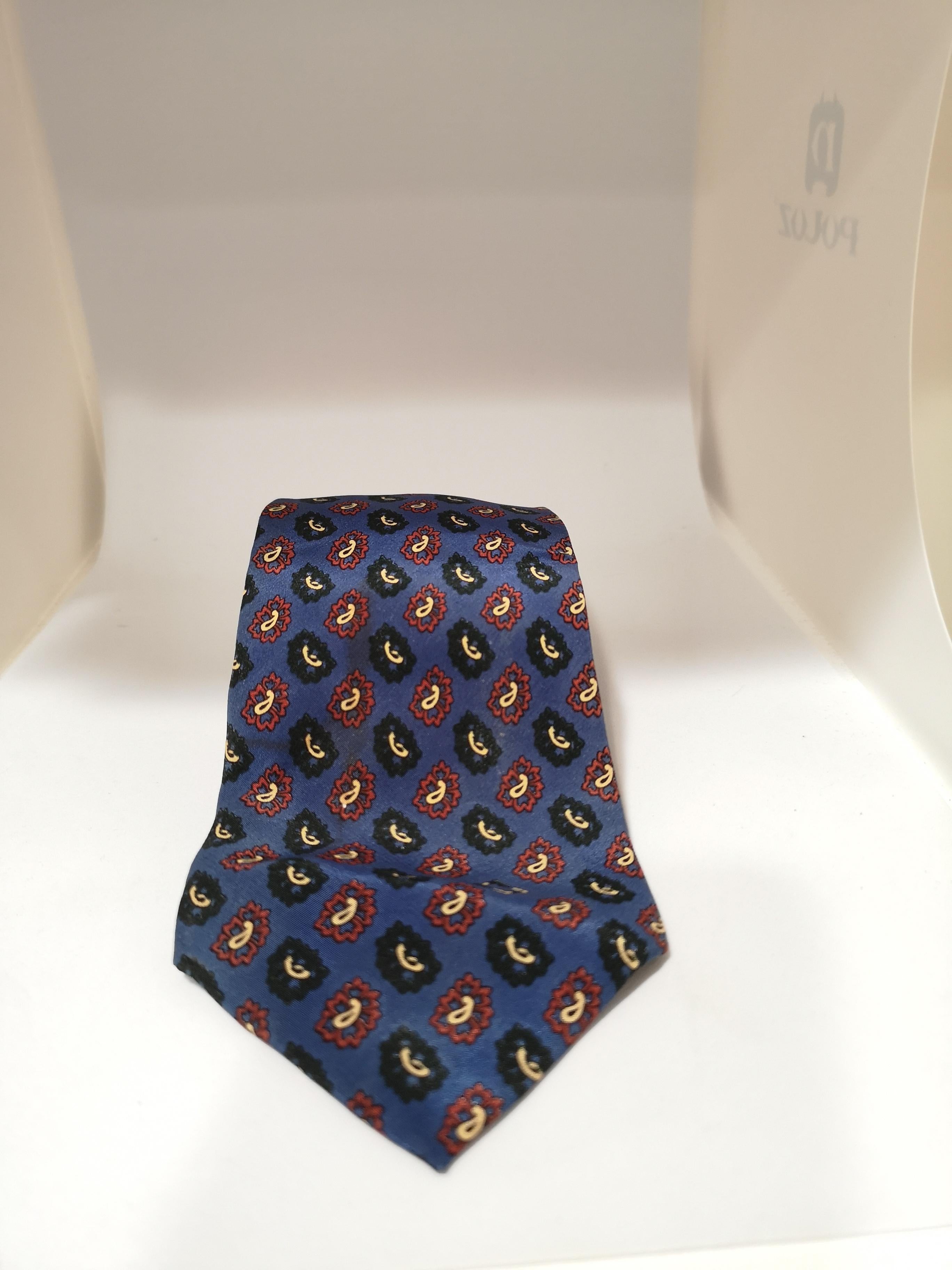 Black Salvatore Ferragamo blue multicoloured silk tie