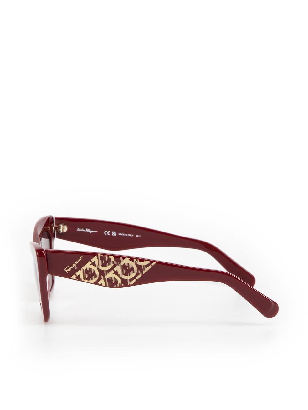 Salvatore Ferragamo Bordeaux Cat Eye Sunglasses For Sale 1