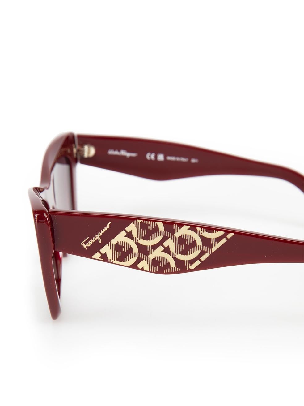 Salvatore Ferragamo Bordeaux Cat Eye Sunglasses For Sale 2