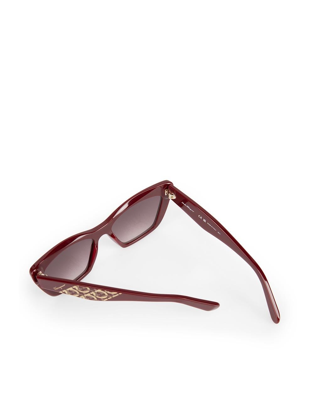 Salvatore Ferragamo Bordeaux Cat Eye Sunglasses For Sale 3